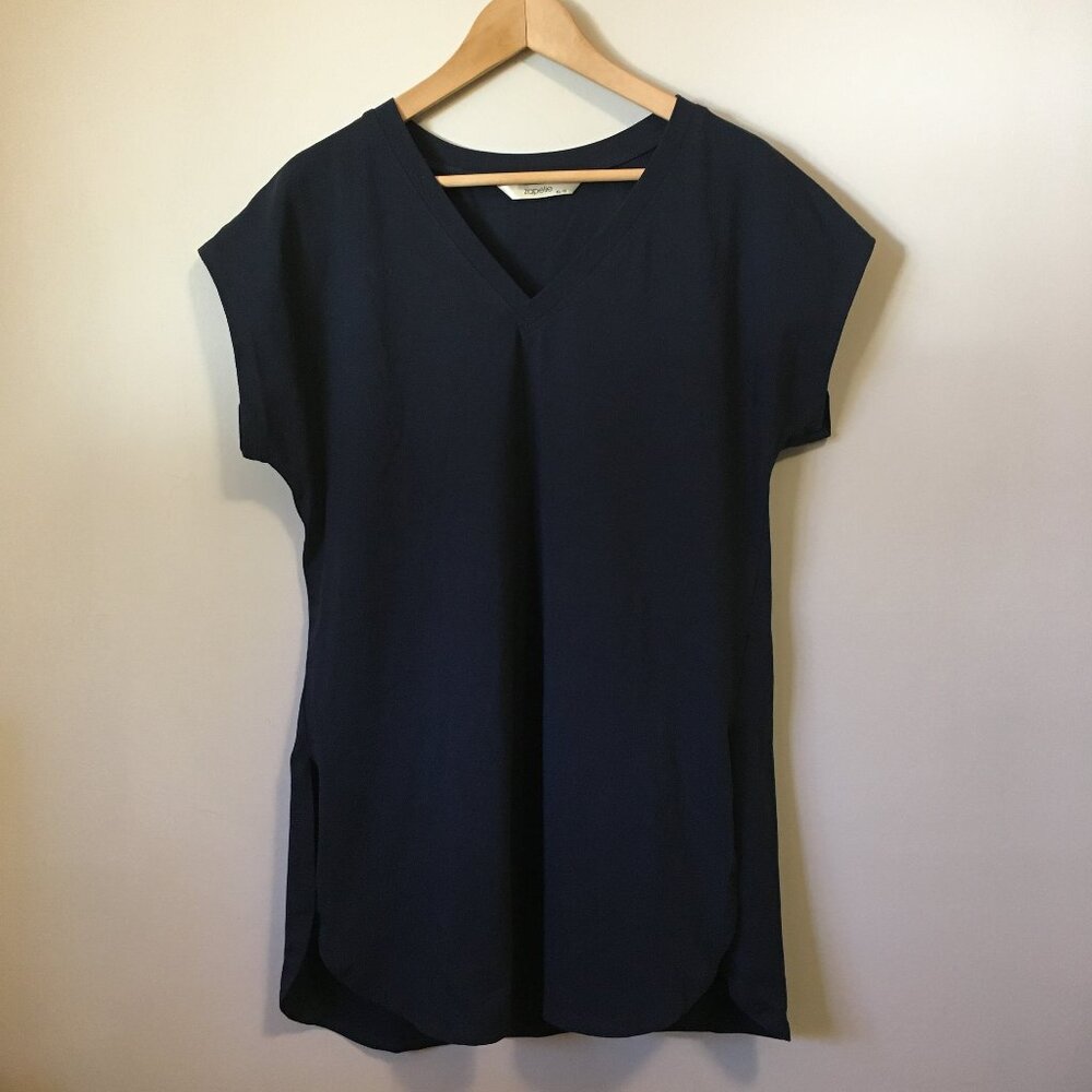 Artsy Lagenlook Longline Cotton Side Slit Tunic Top XL 18